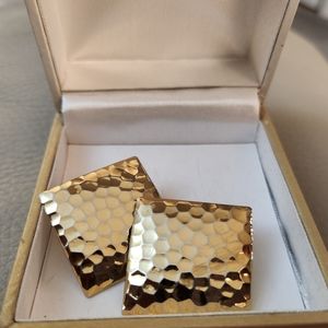 Texture Gold Tone Clip On Earrings